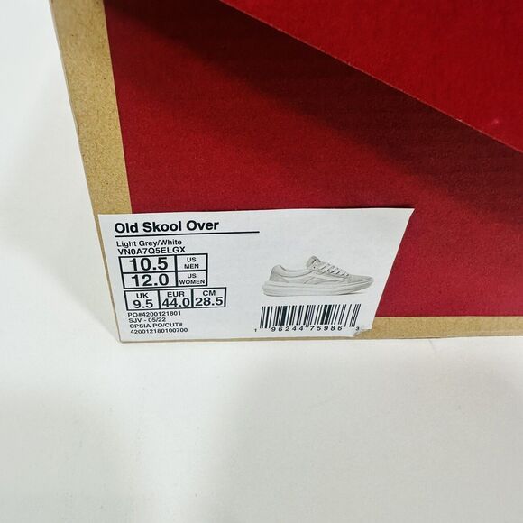 NIB Vans ComfyCush Old Skool Overt CC Shoe Light Grey White Size 10.5 - Picture 4 of 6